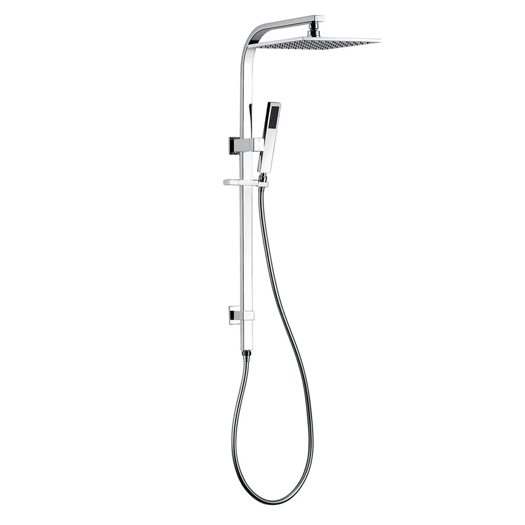 Edge Square Rail Shower with Overhead - Chrome Plated alternate view