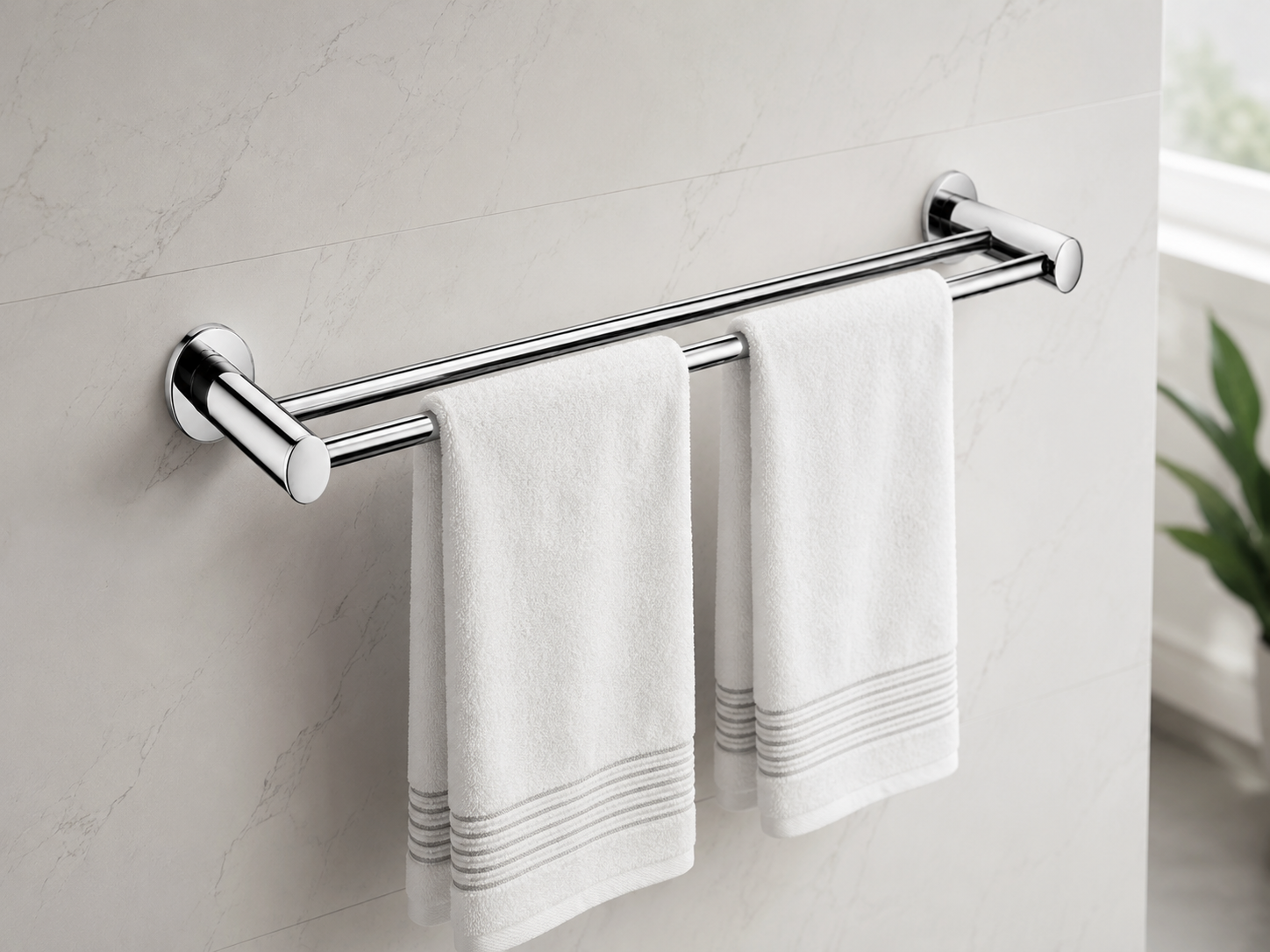 Leader Double Towel Rail - Matte Black