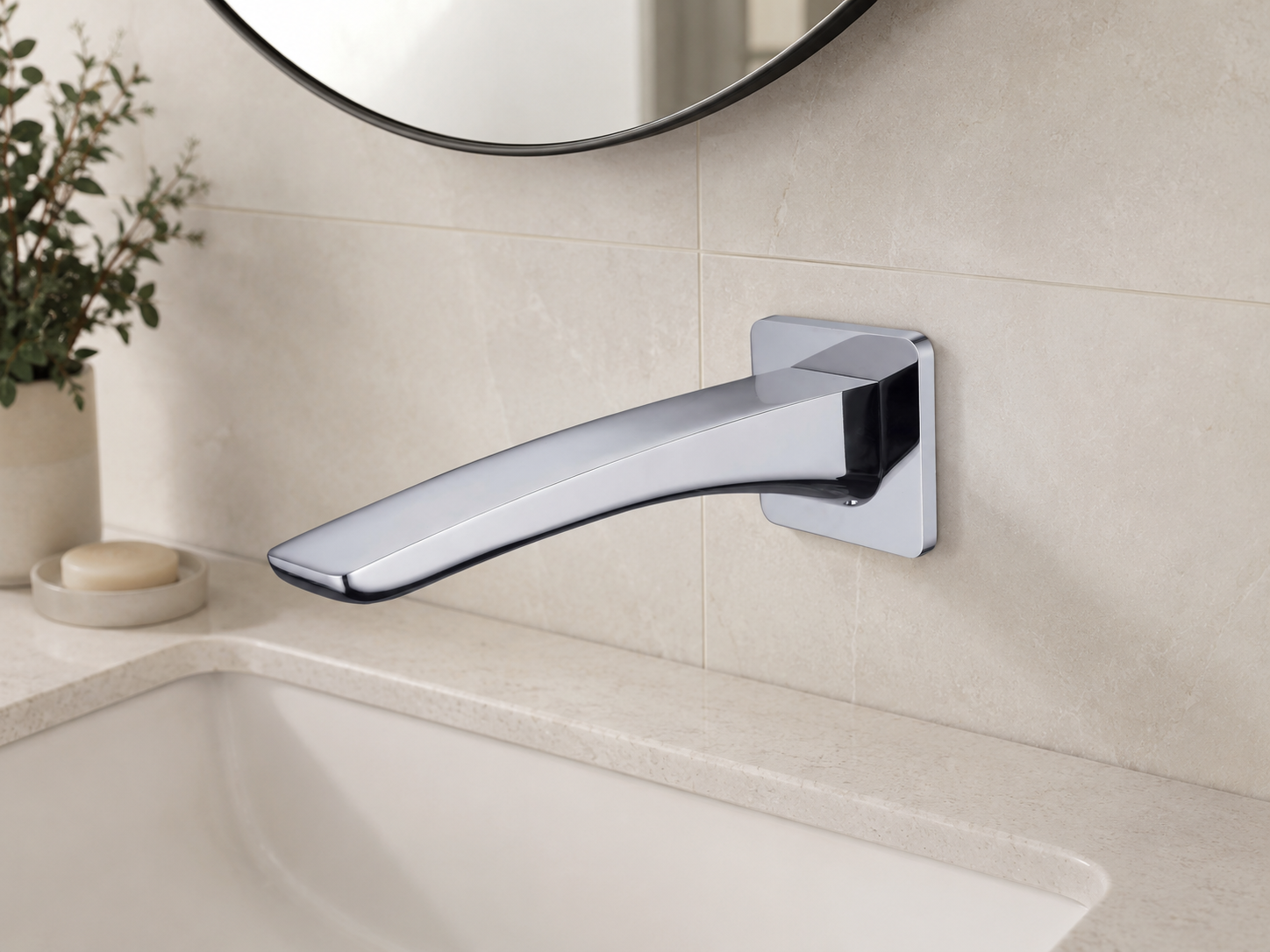 Trvaller Wall-Mounted Spout - Chrome Plated