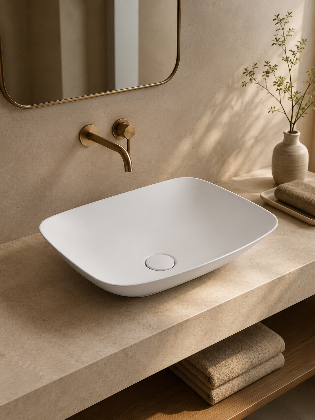 Castor Rectangle Counter-top Basin