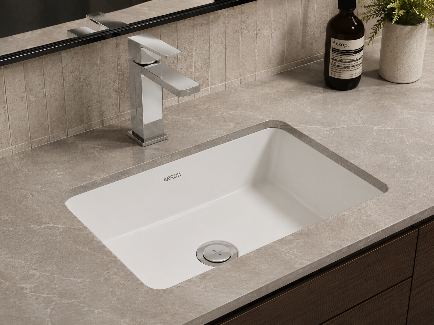 Corner Basin Mixer - Chrome Plated