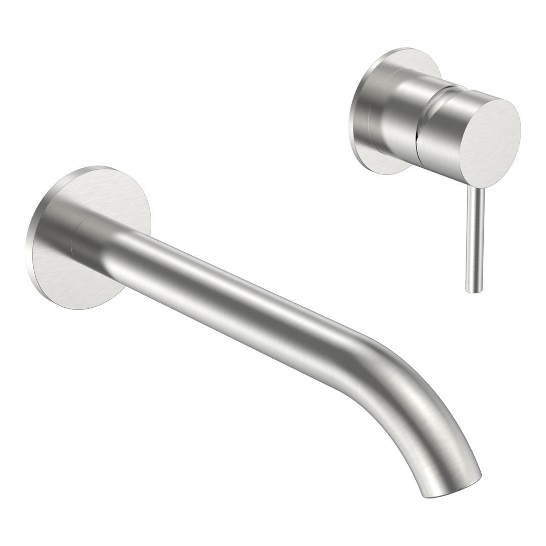 Willow Basin Mixer With Spout - Brushed Stainless Steel alternate view