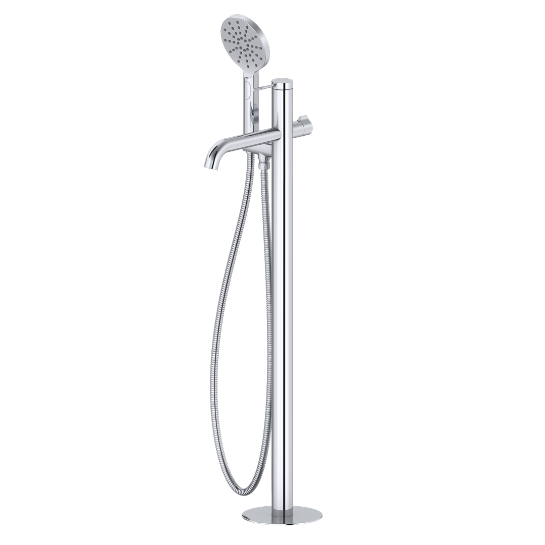 Val Free-standing Bathtub Mixer With Handset - Chrome Plated alternate view