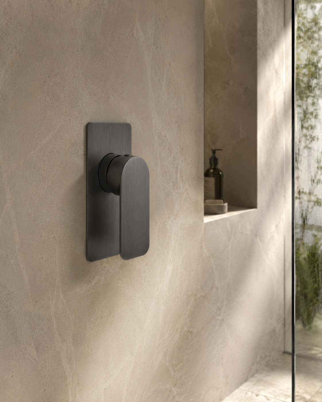 Edge Shower Wall Mixer - Gunmetal Grey