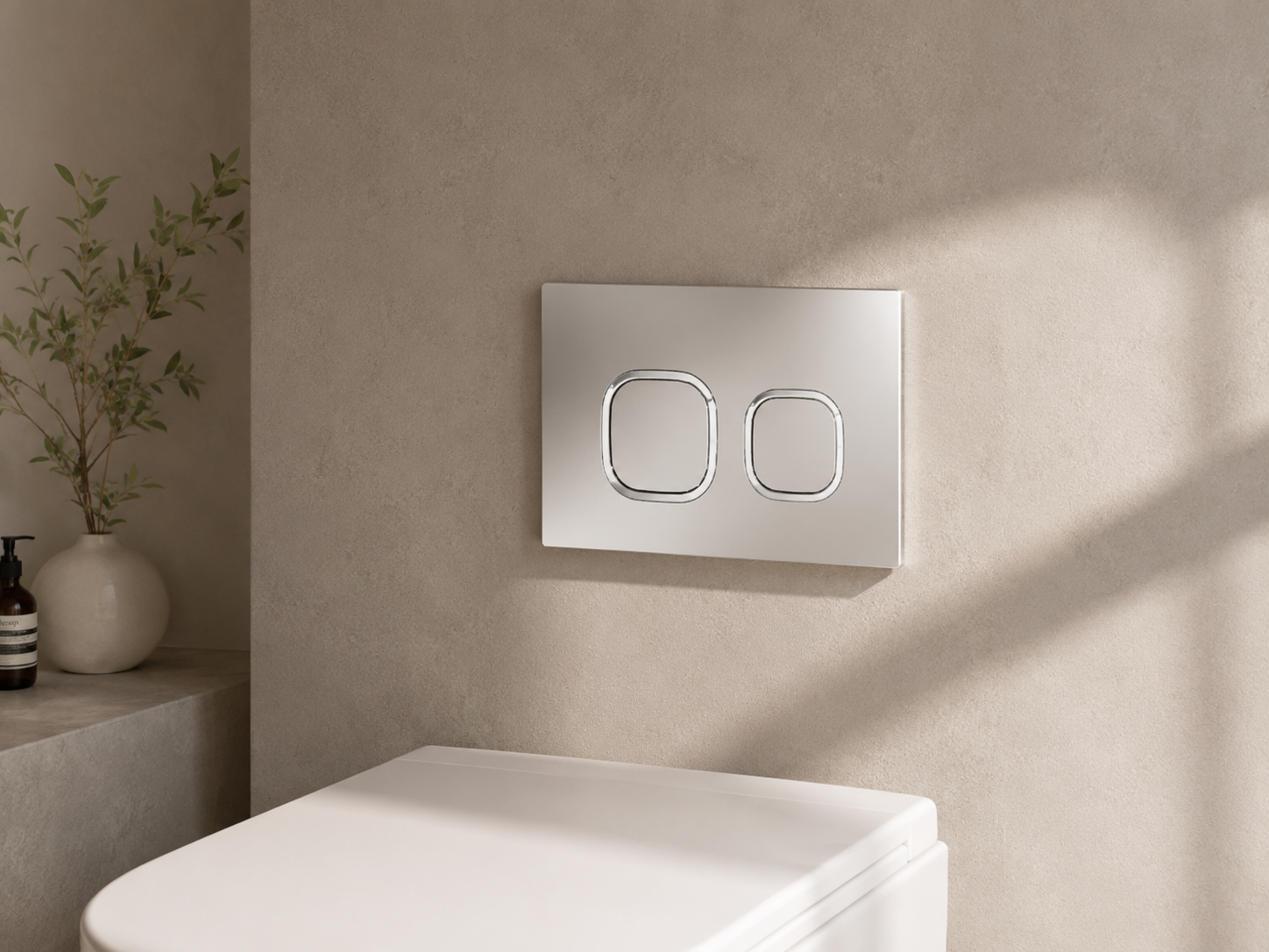 Elite Toilet Button Square - Chrome