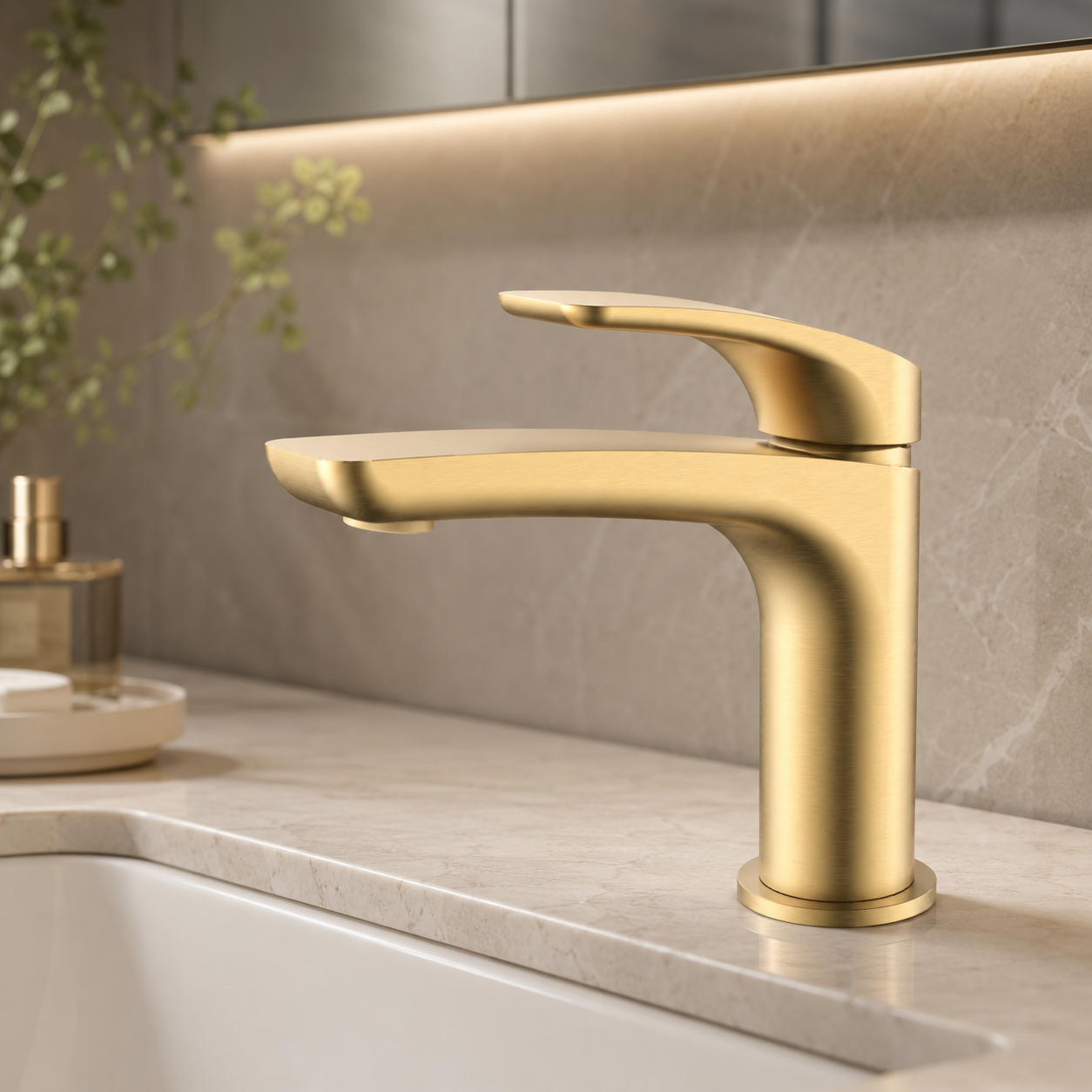 Trvaller Basin Mixer - Brushed Gold