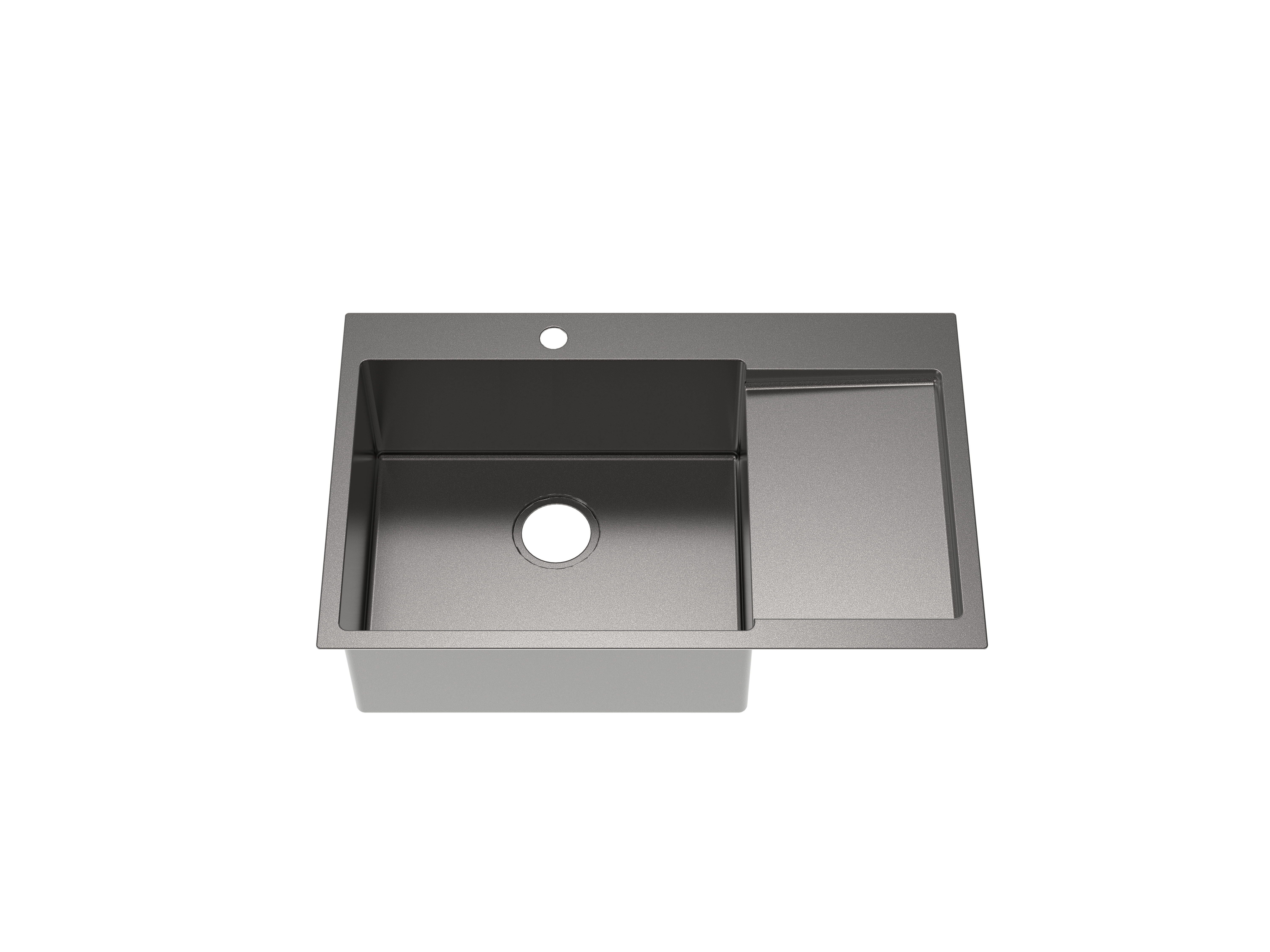 Val Hand-Made Single Bowl Kitchen Sink - Titanium Black alternate view
