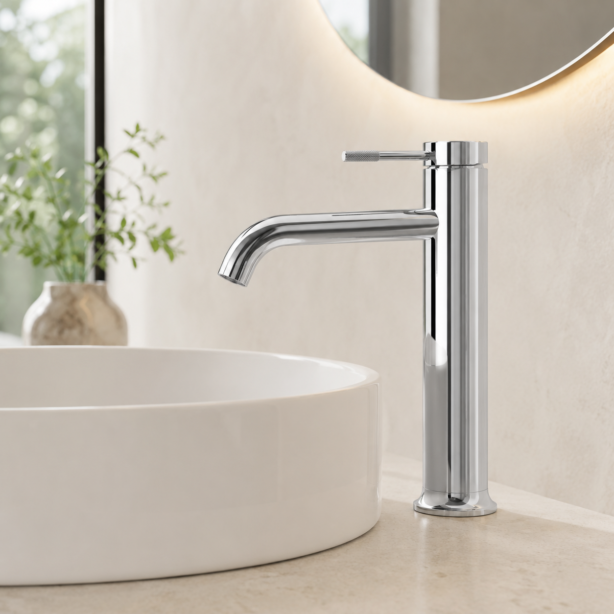 Val Tower Basin Mixer - Chrome Plated
