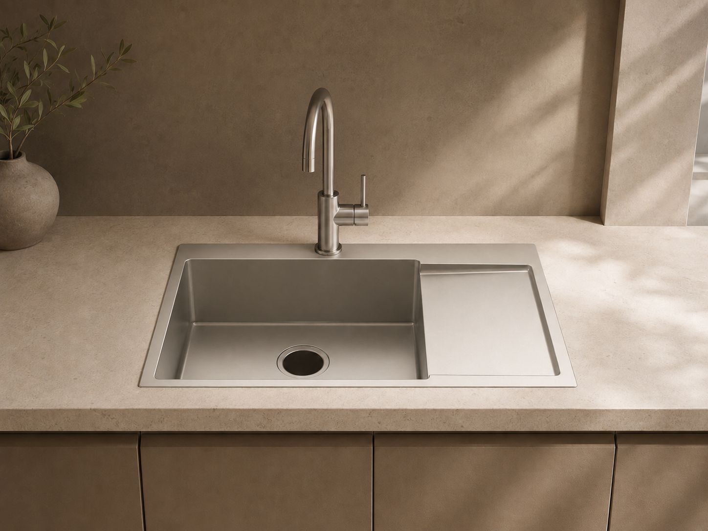 Val Hand-Made Single Bowl Kitchen Sink - Grey