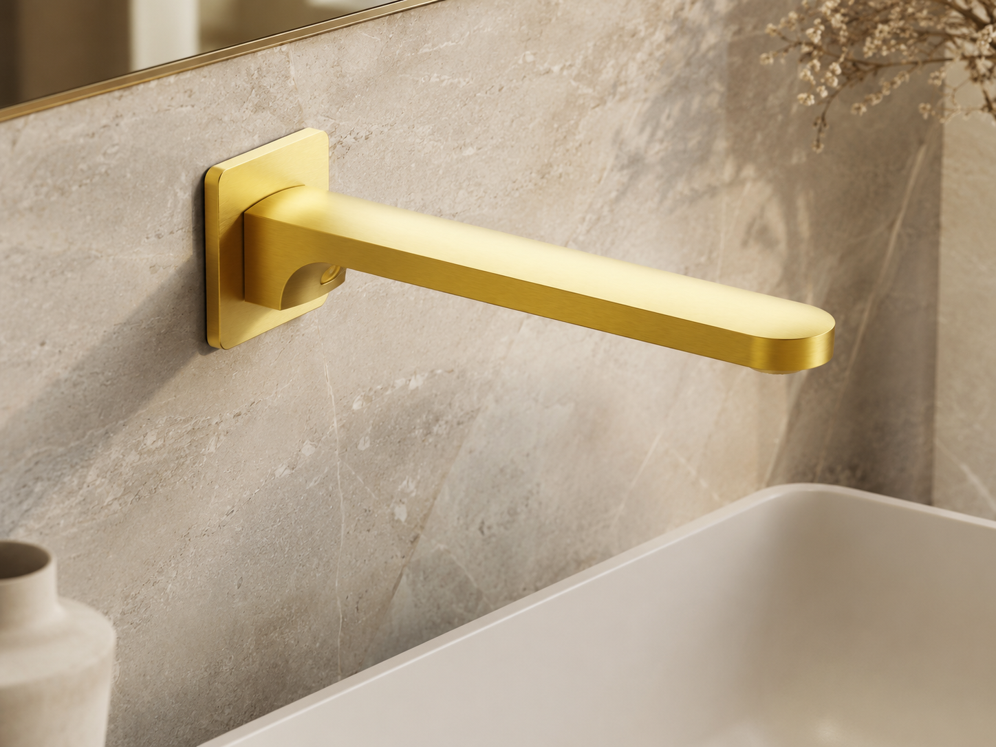 Sonar Wall-Mounted Spout - Brushed Gold