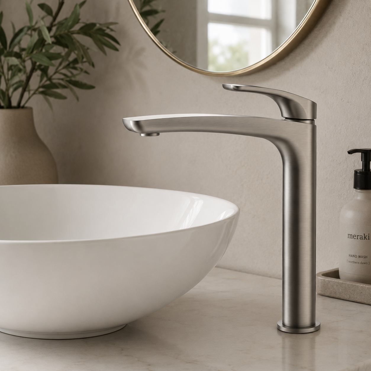 Trvaller Tower Basin Mixer - Gunmetal Grey