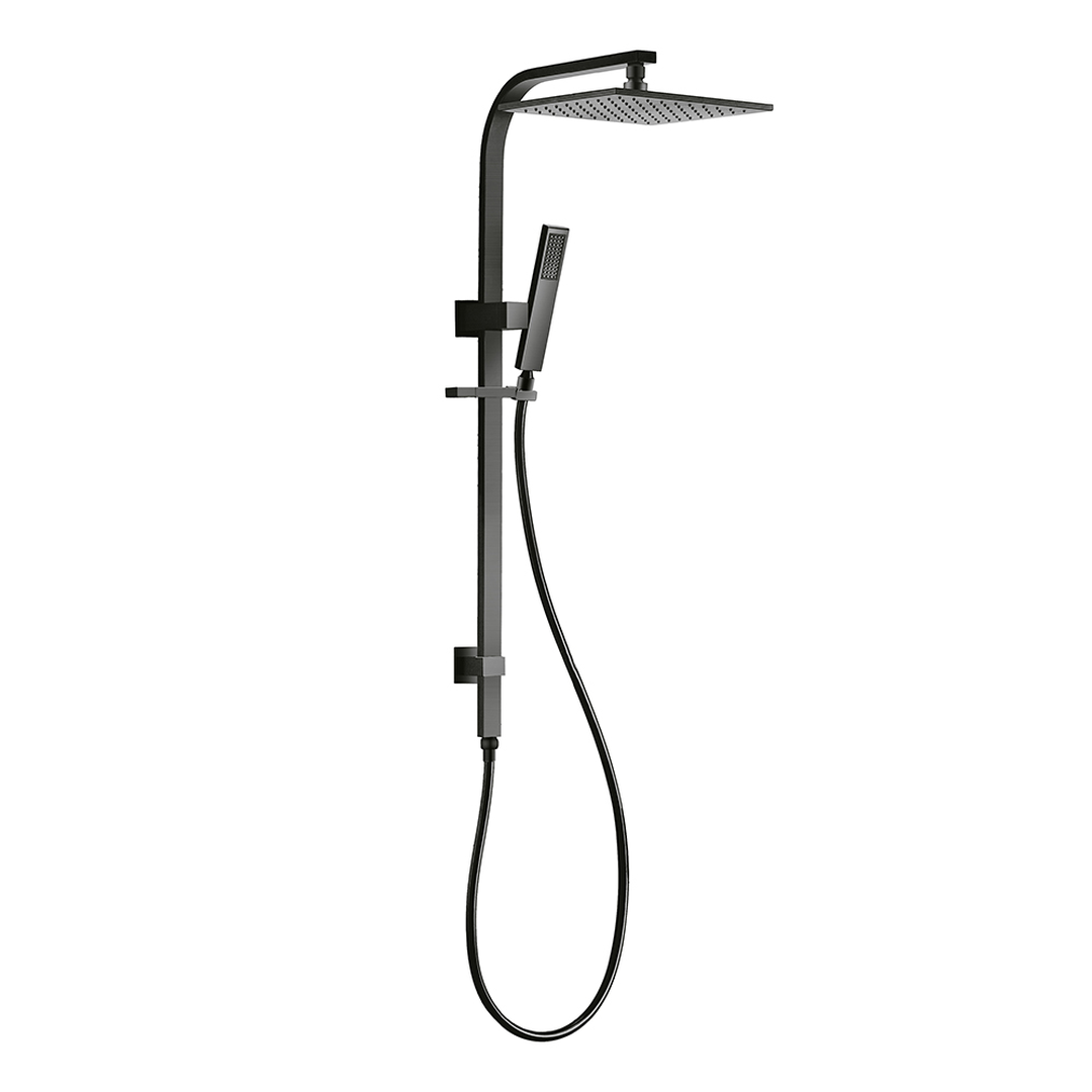 Edge Square Rail Shower with Overhead - Gunmetal Grey alternate view