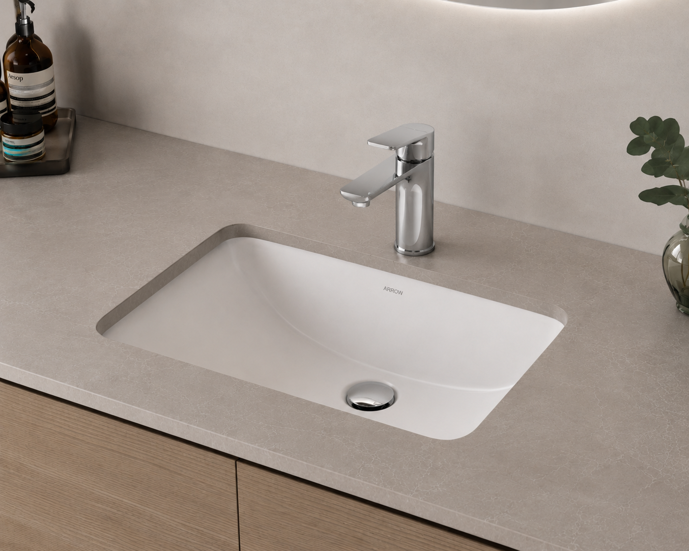 Edge Basin Mixer - Chrome Plated