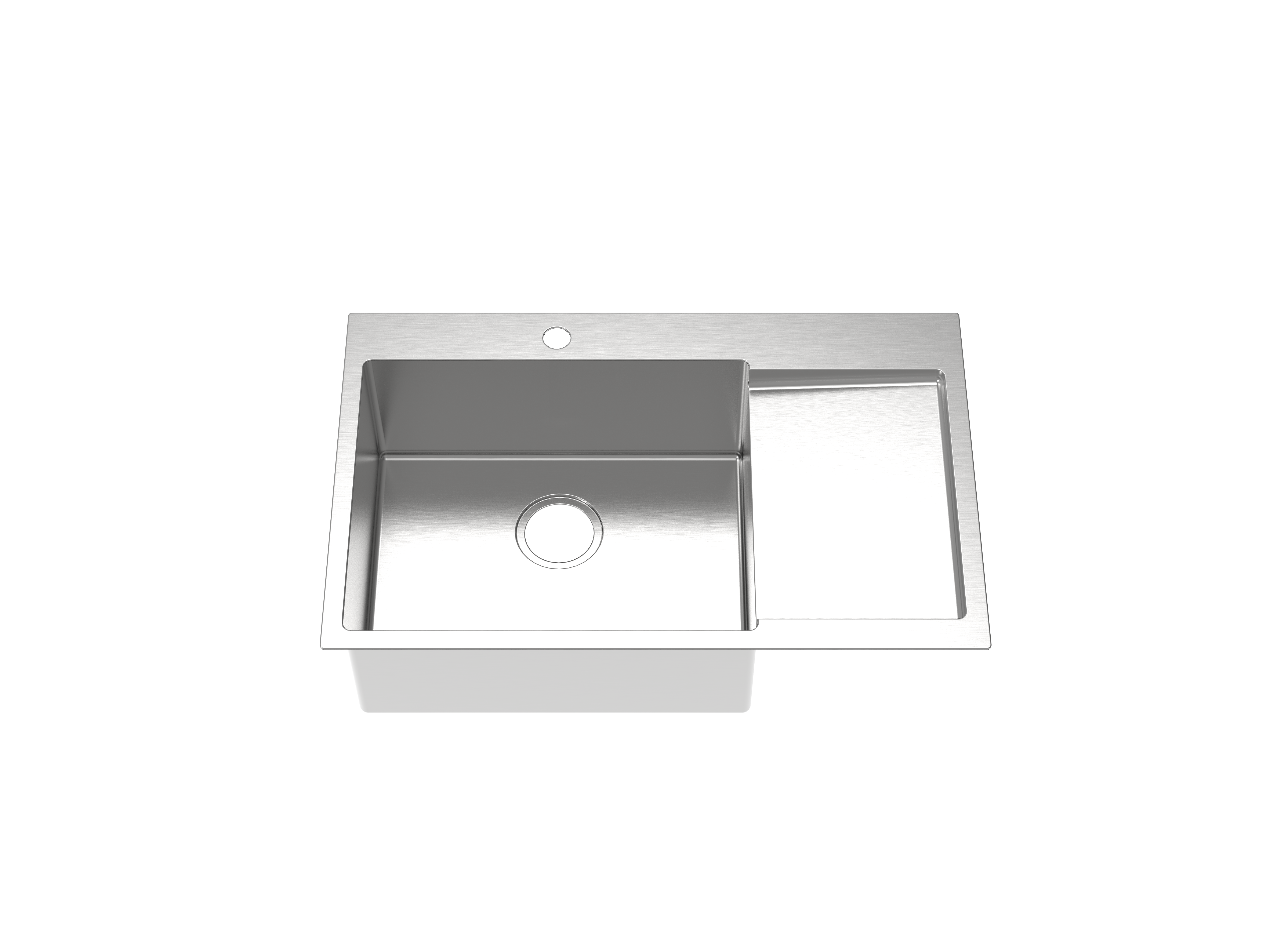 Val Hand-Made Single Bowl Kitchen Sink - Brushed Stainless Steel alternate view