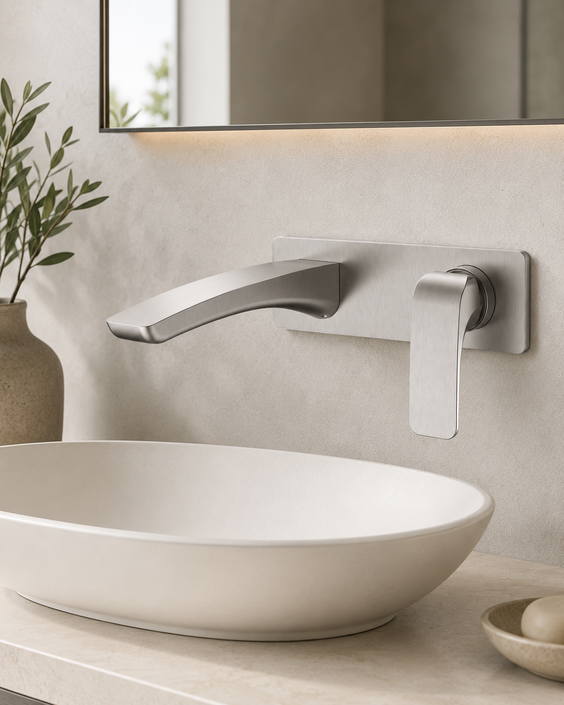 Trvaller Basin Wall Mixer With Spout -Gunmetal Grey
