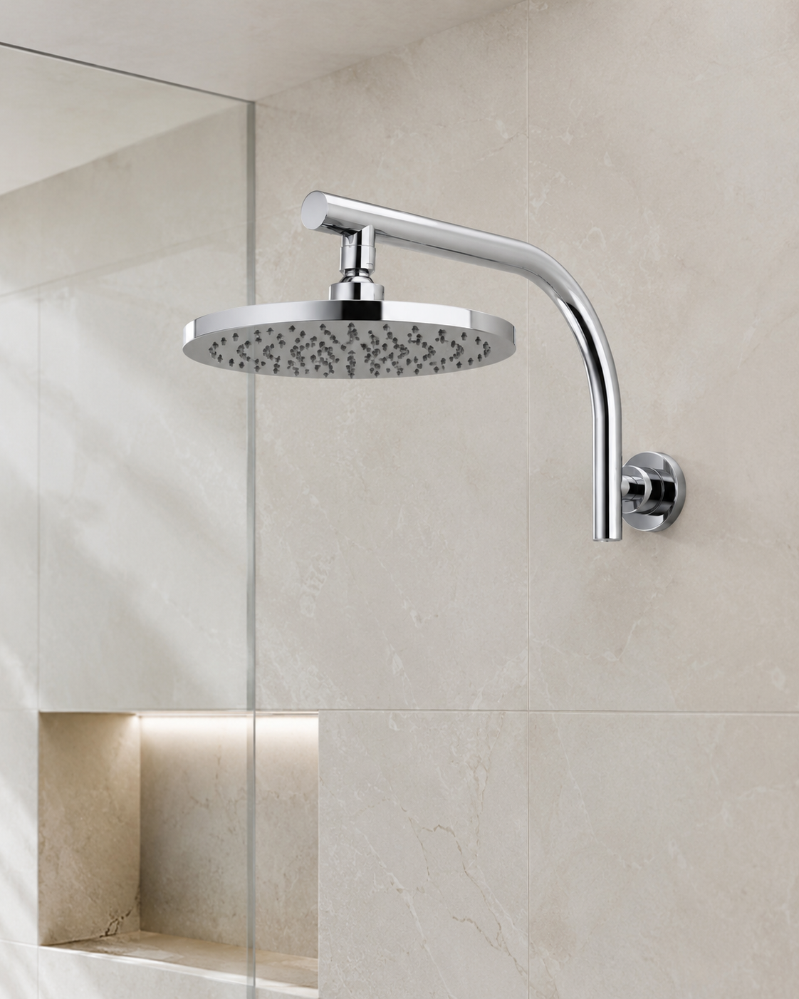 Val Round Arm and Head Shower Set - Chrome Plated