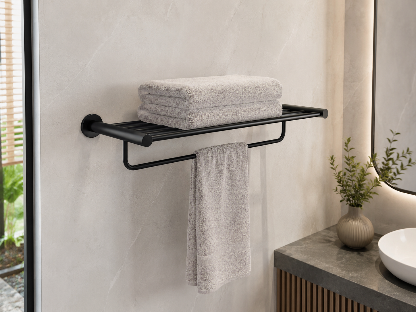 Leader Towel Shelf - Matte Black