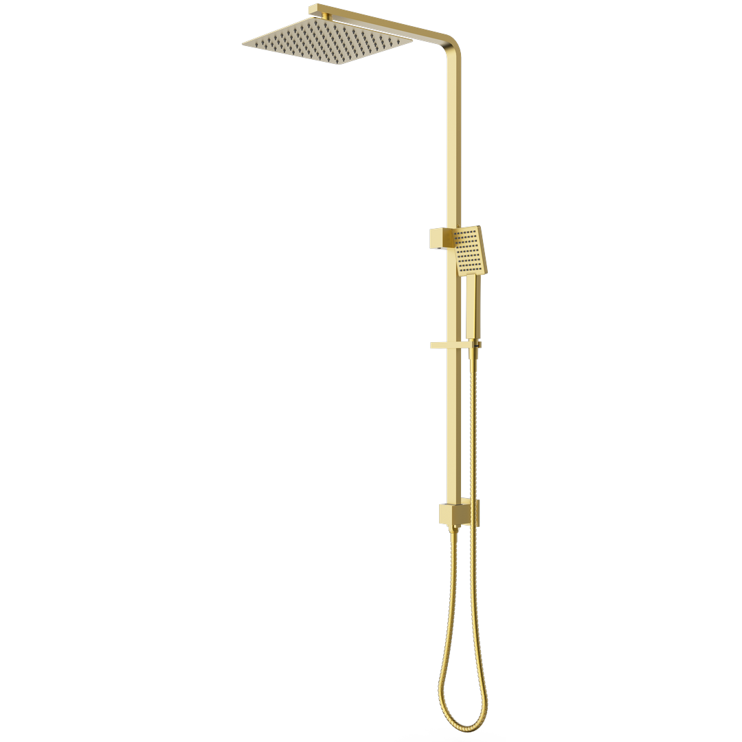Trvaller Square Rail Shower with Overhead - Brushed Gold image display sequence frame - 6