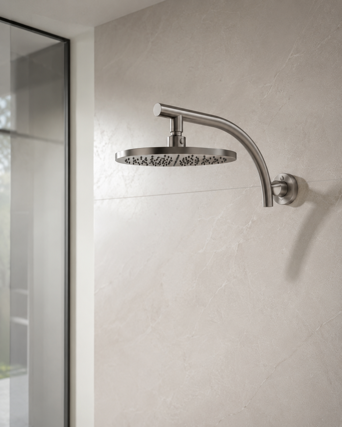 Val Round Arm and Head Shower Set - Gunmetal Grey