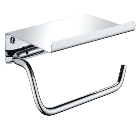 Leader Toilet Roll Holder with Shelf - Stainless Steel Finish alternate view
