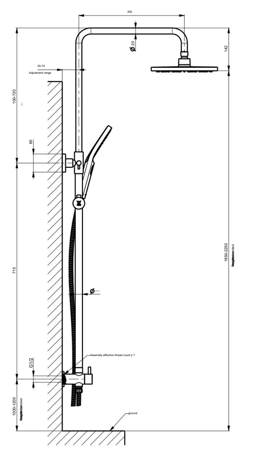 Val Round Rail Shower Set - Chrome Plated image display sequence frame - 5