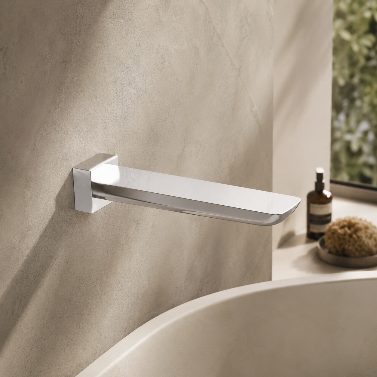 Edge Wall-Mounted Spout - Chrome Plated