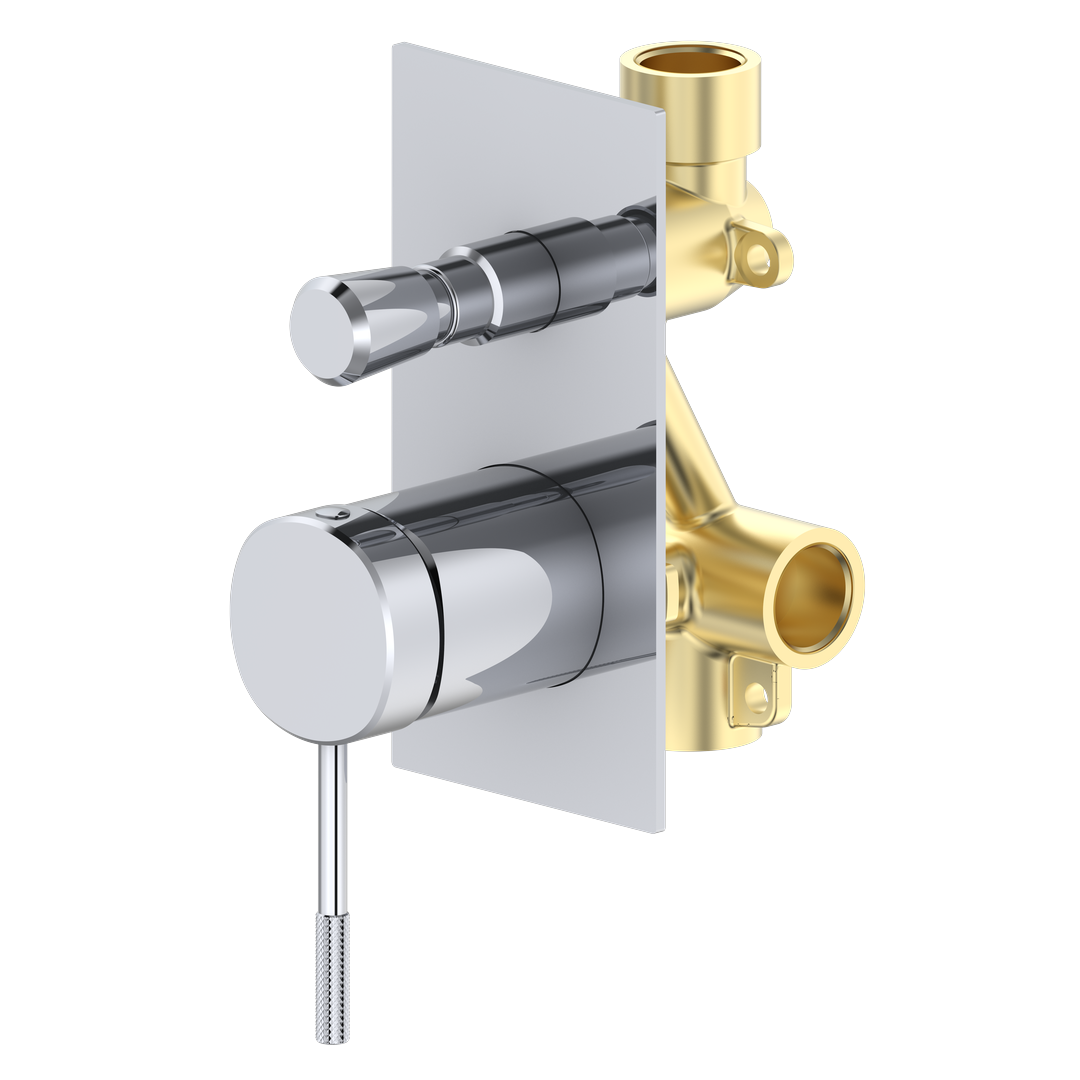 Val Shower Wall Mixer With Diverter - Chrome Plated alternate view