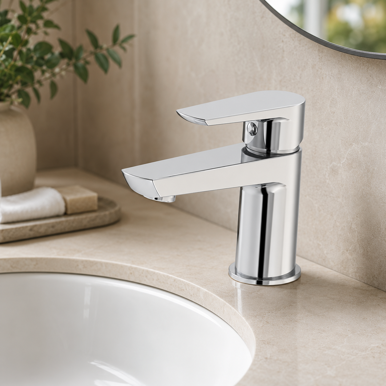 Leader Basin Mixer - Chrome Plated