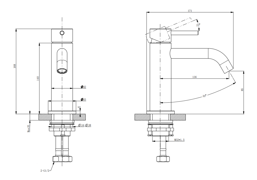 Willow Basin Mixer - Brushed Stainless Steel image display sequence frame - 4