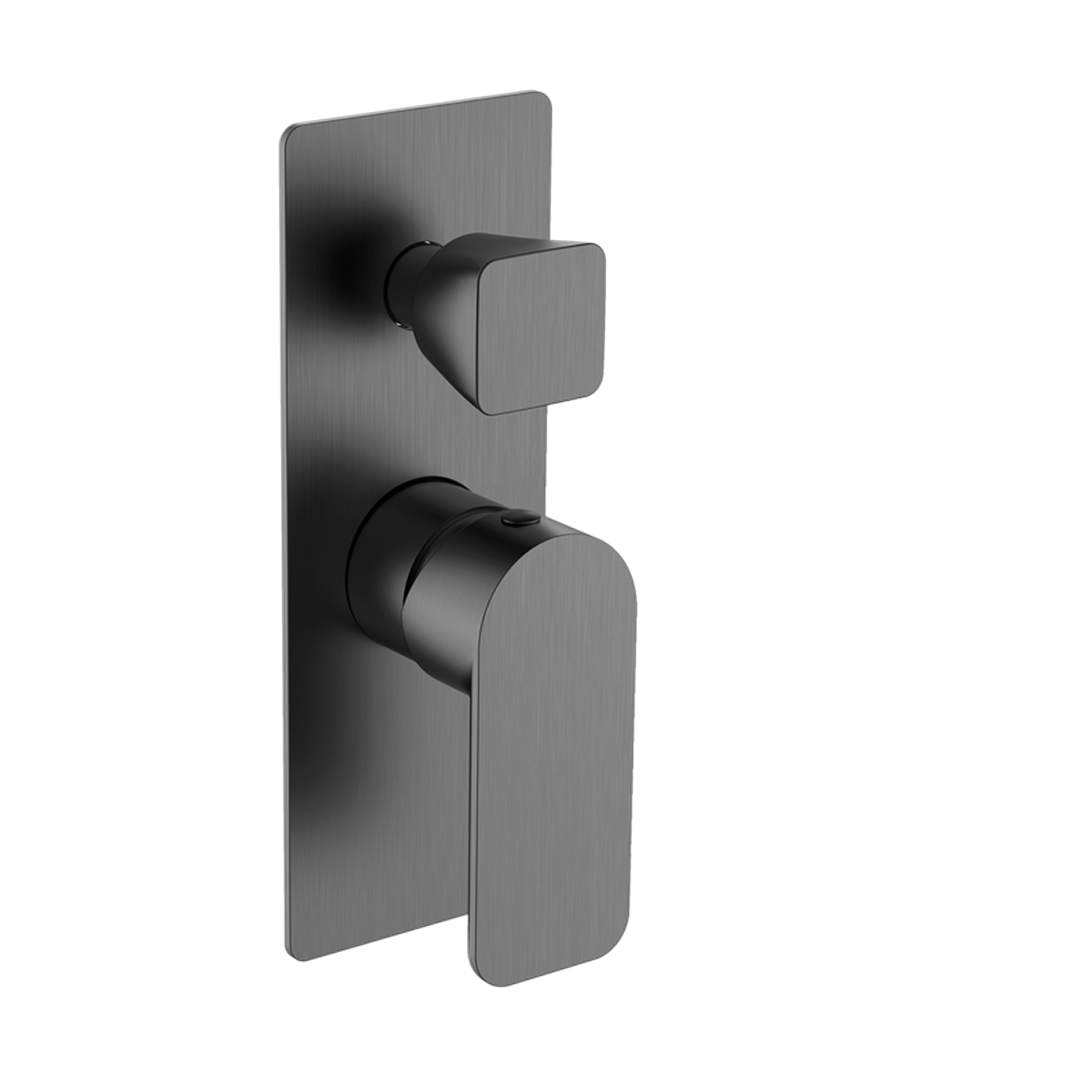 Edge Shower Wall Mixer With Diverter  - Gunmetal Grey alternate view
