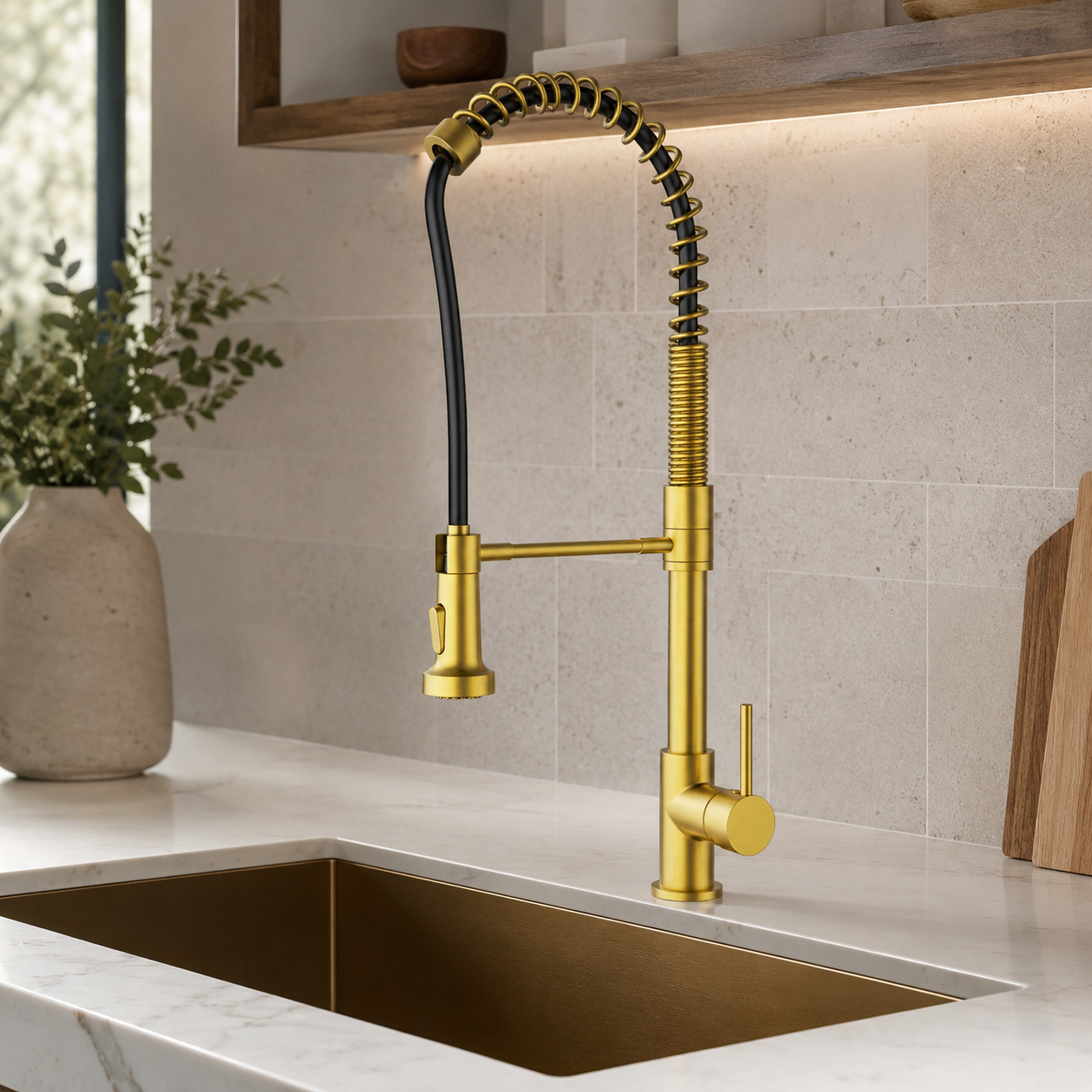 Trvaller Kitchen Mixer - Brushed Gold