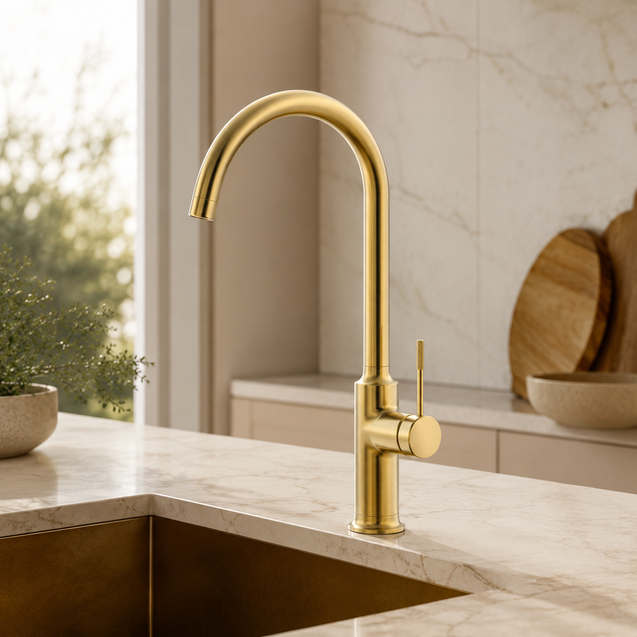 Leader Kitchen Sink Mixer - Brushed Gold