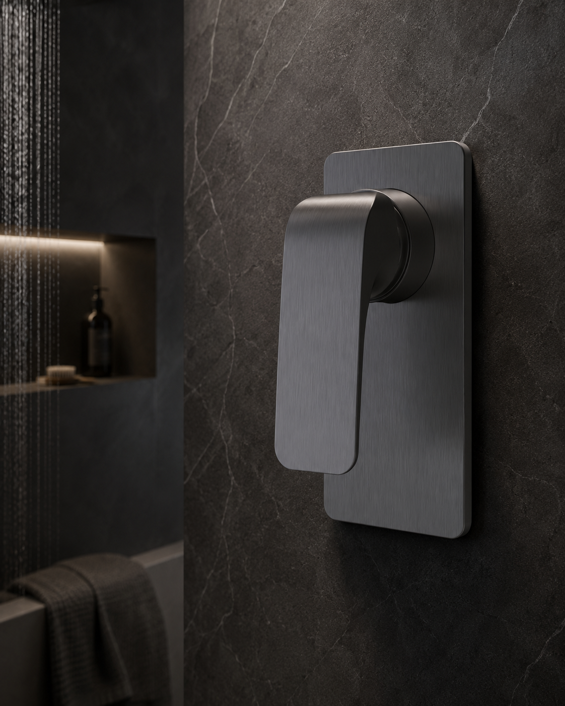 Trvaller Shower Wall Mixer - Gunmetal Grey
