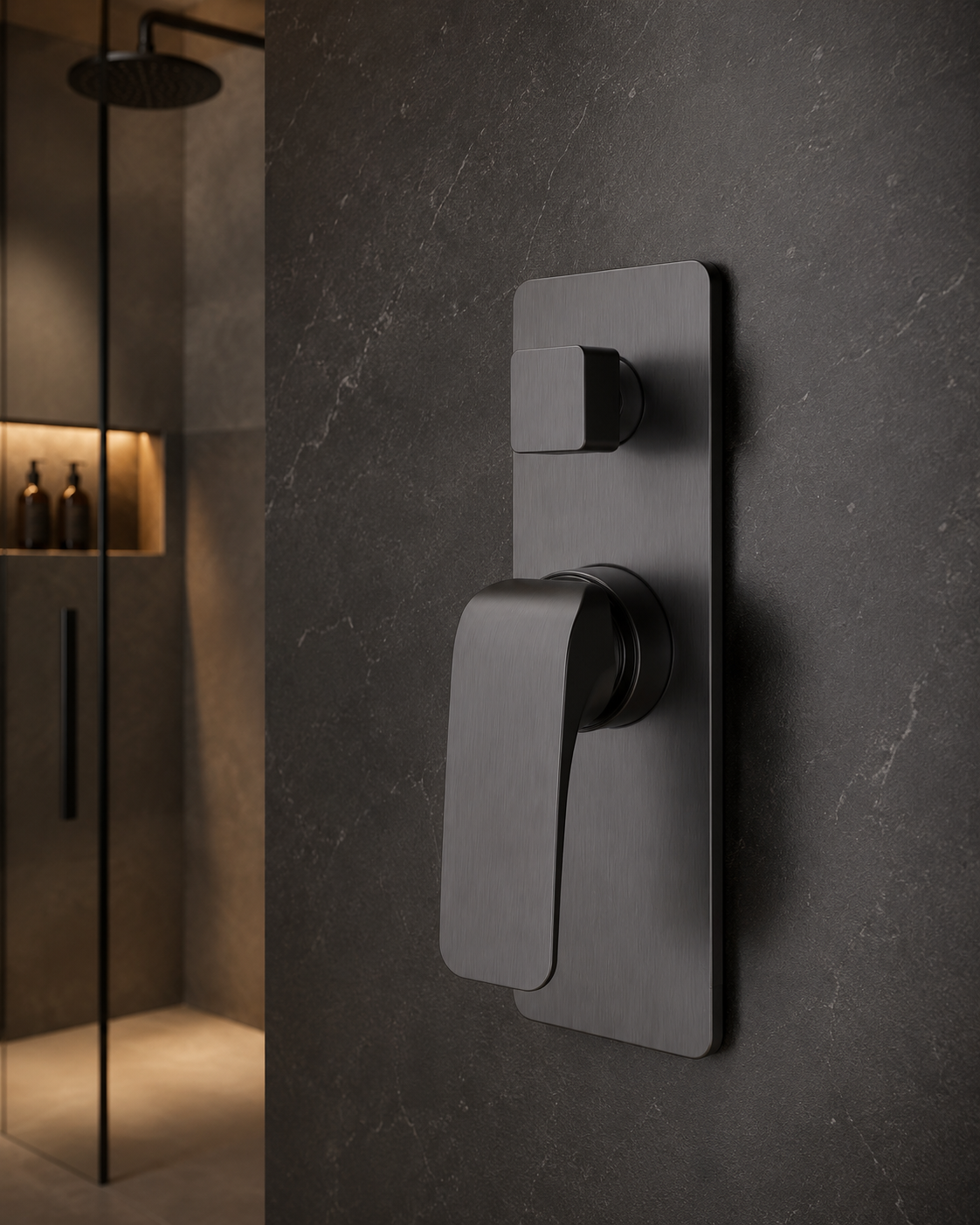 Trvaller Shower Wall Mixer With Diverter  - Gunmetal Grey