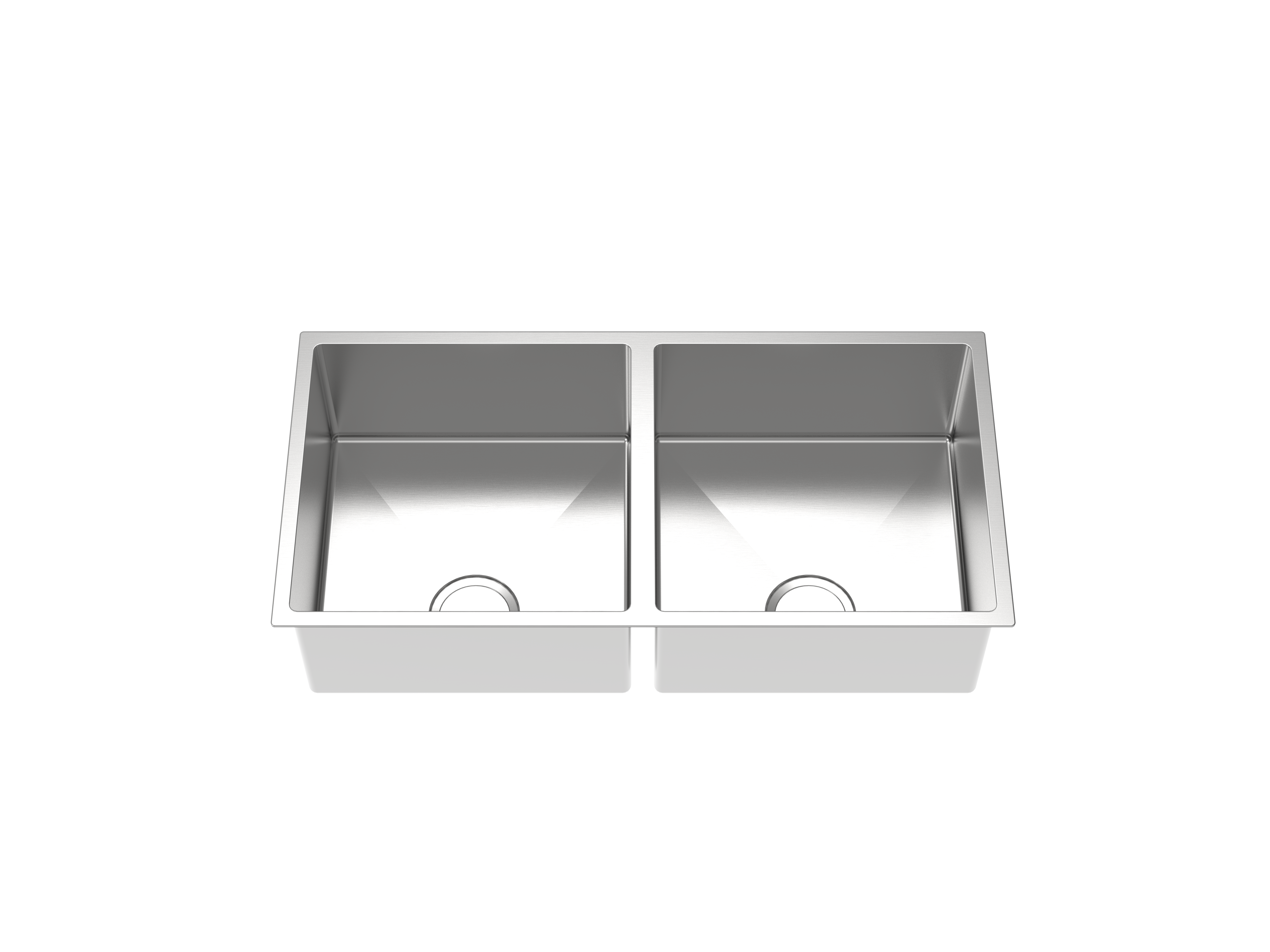 Sonar Hand-Made Double Kitchen Sink - Brushed Stainless Steel alternate view