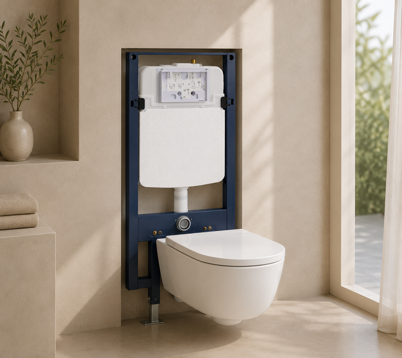 Pollux Wall-Hung Toilet Cistern With Steel Frame
