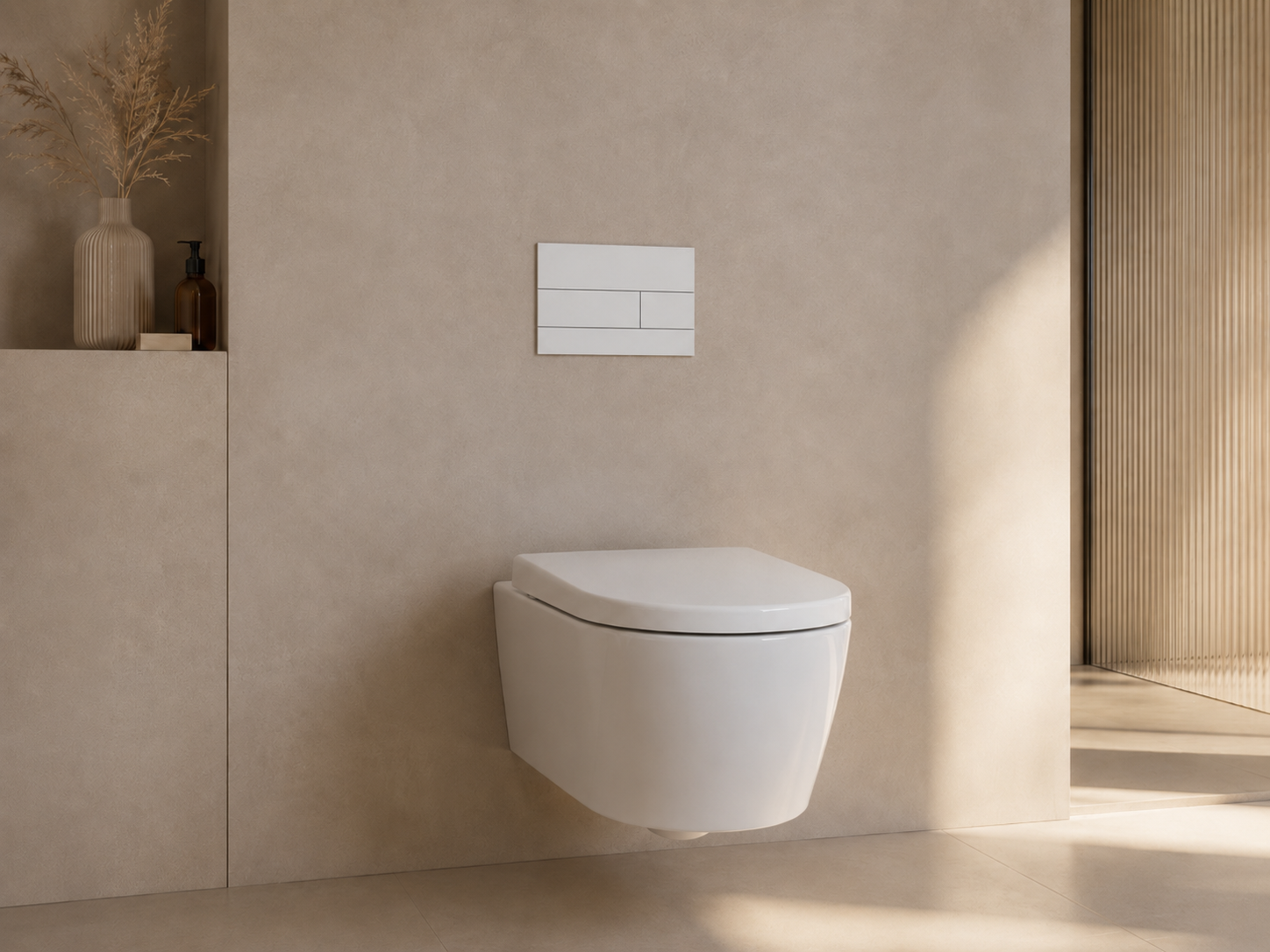Pollux Rectangler Toilet Button  - Matte White
