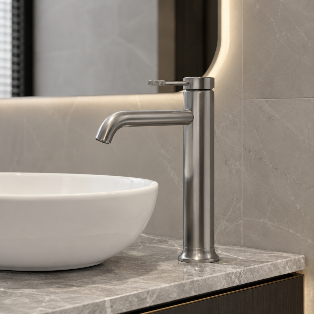 Val Tower Basin Mixer - Gunmetal Grey