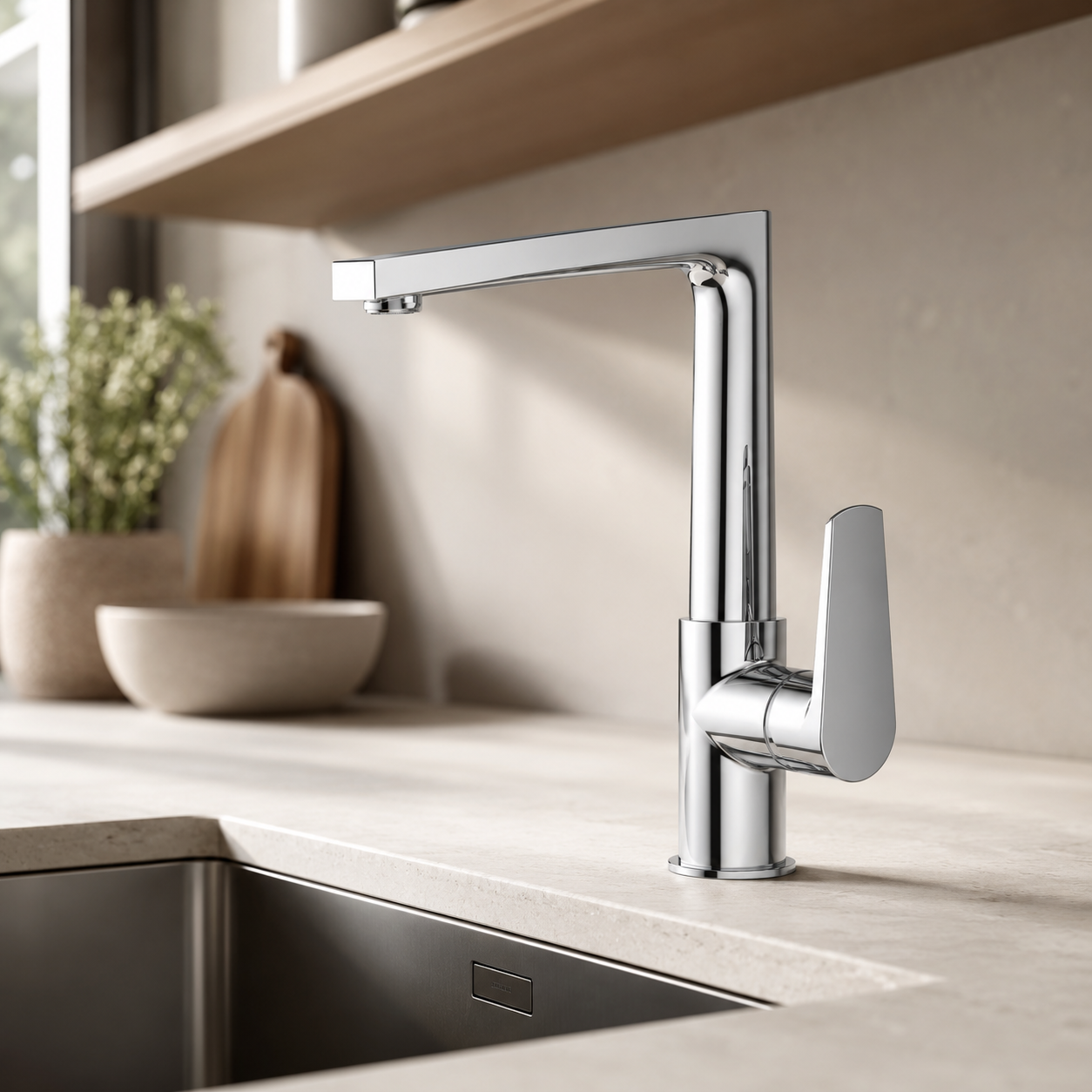 Val Kitchen Mixer - Chrome Plated