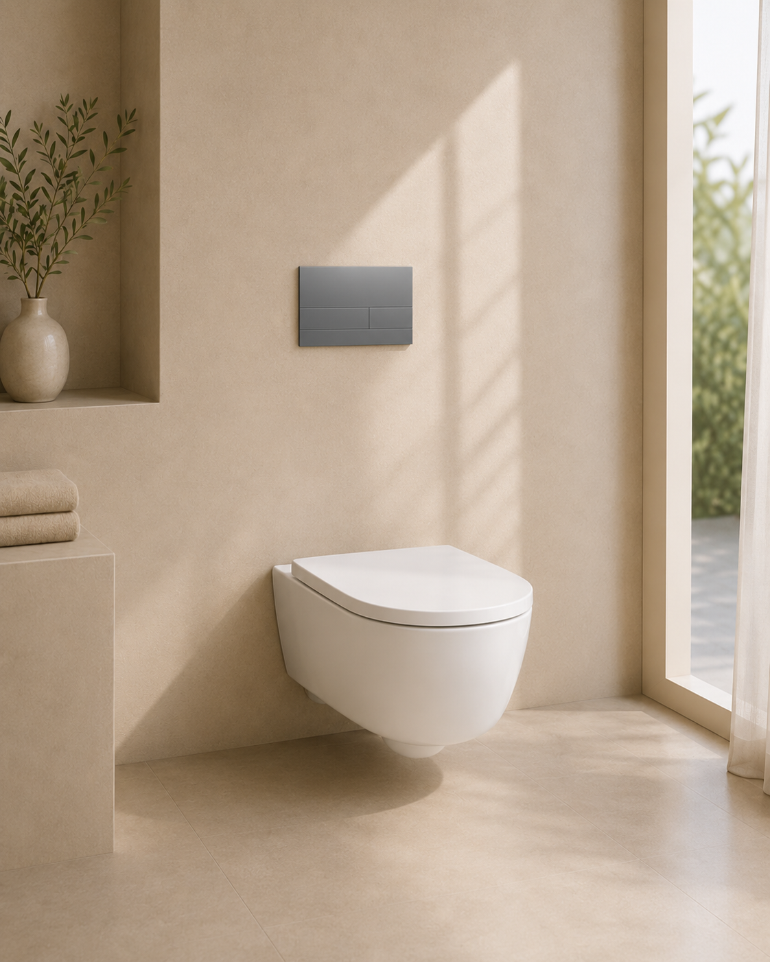 Caka Rectangler Toilet Button  - Chrome