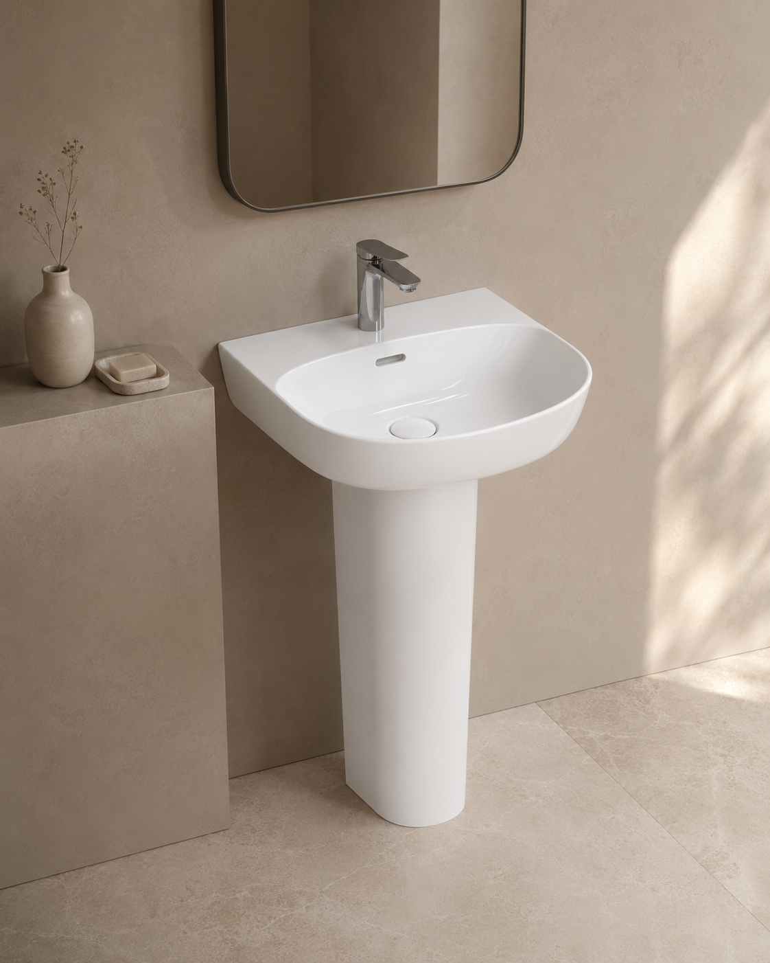 Pamir Wall-hung Basin with Full-Pedestal
