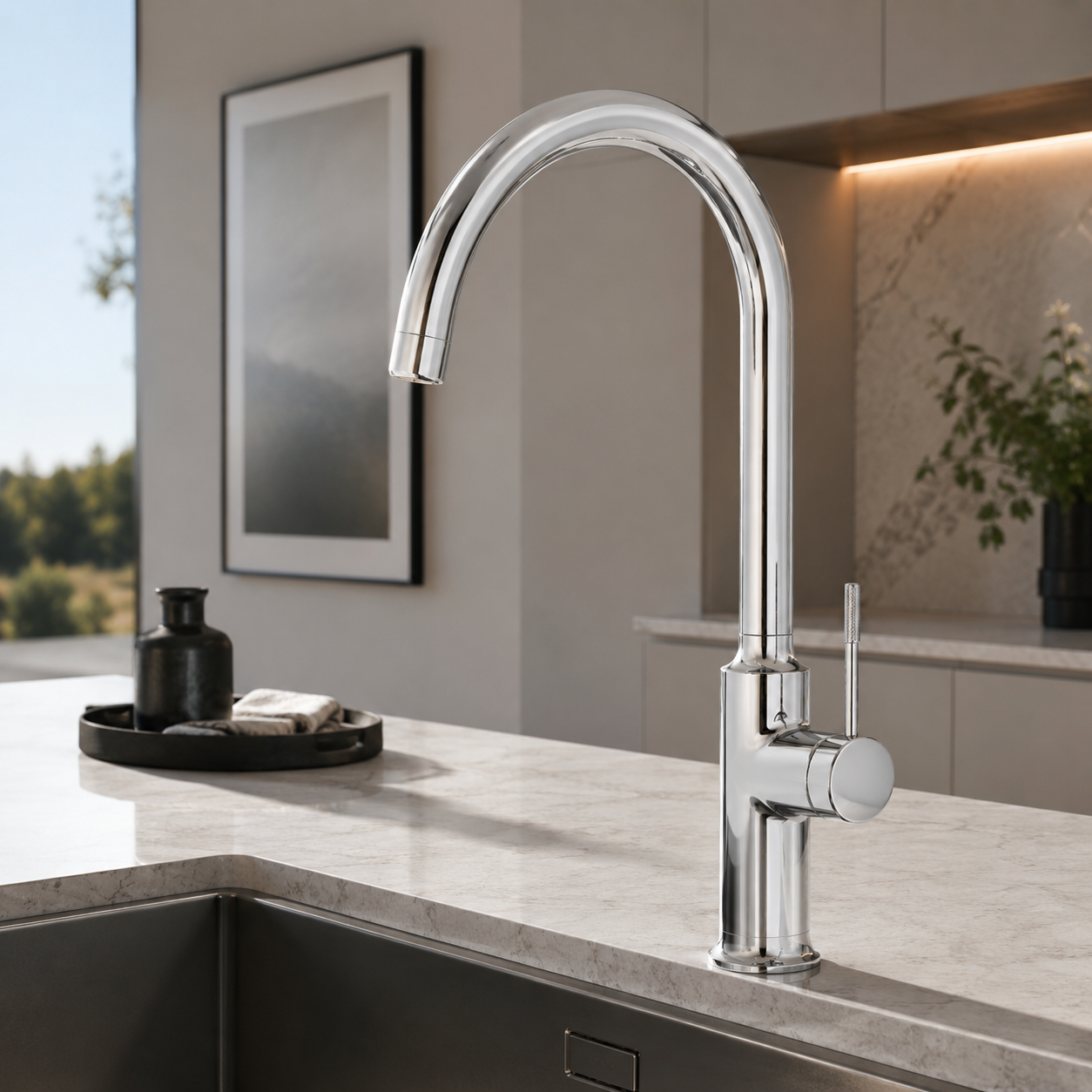 Leader Kitchen Sink Mixer - Chrome Plated