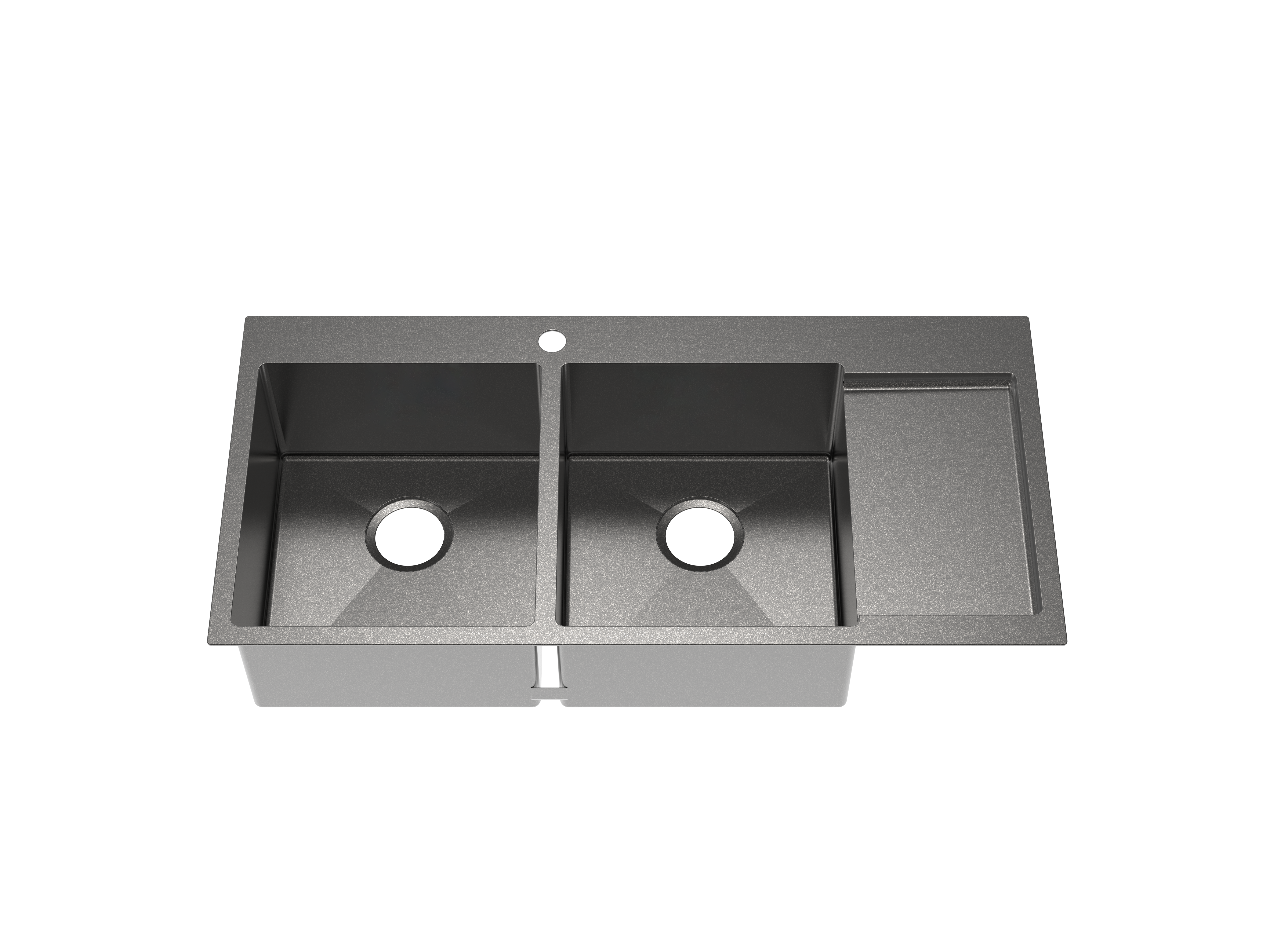 Trvaller Hand-Made Double Kitchen Sink - Titanium Black alternate view
