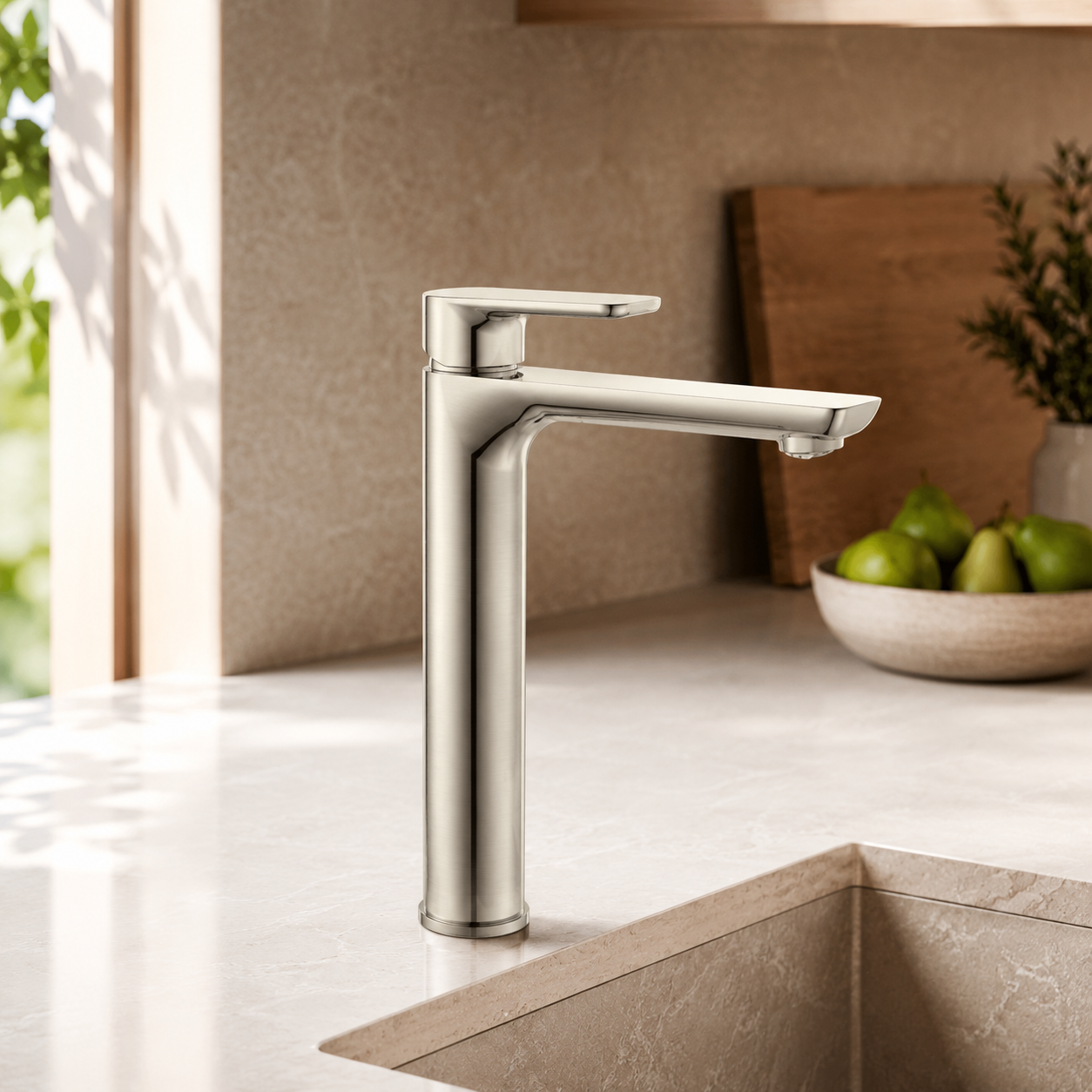 Edge Tower Basin Mixer - Chrome Plated