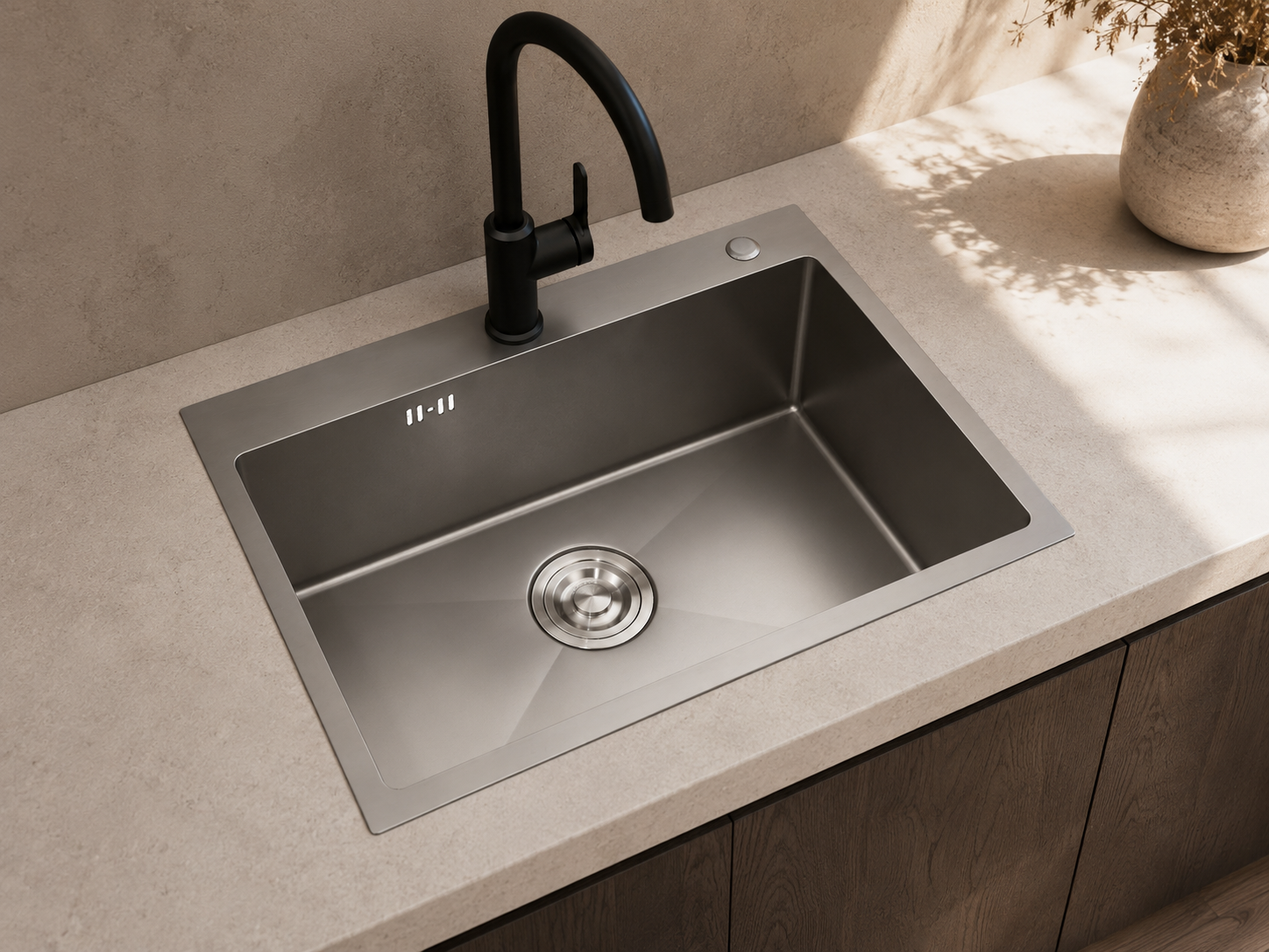 Sonar Hand-Made Single Bowl Kitchen Sink - Grey