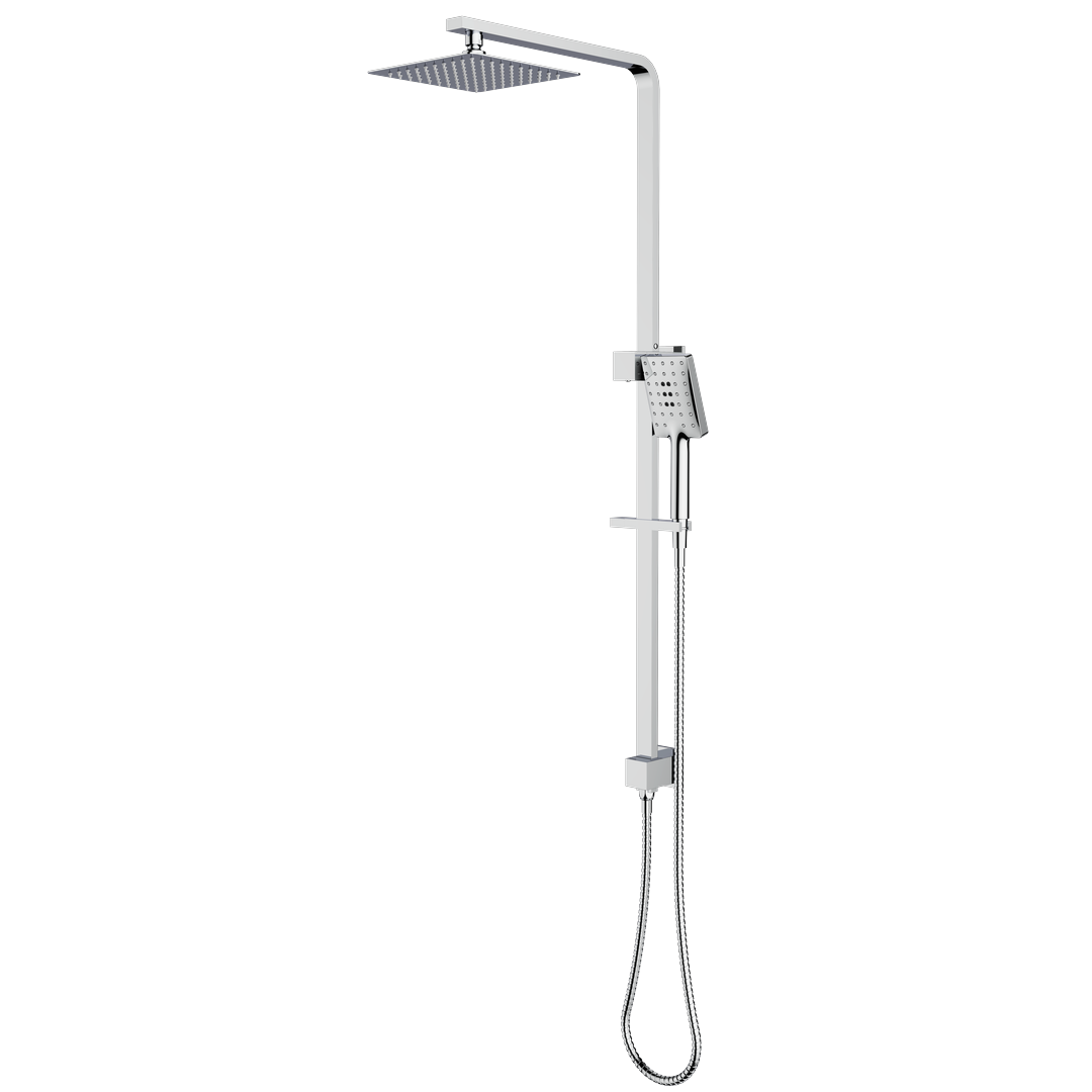 Sonar Square Rail Shower with Overhead - Chrome Plated alternate view