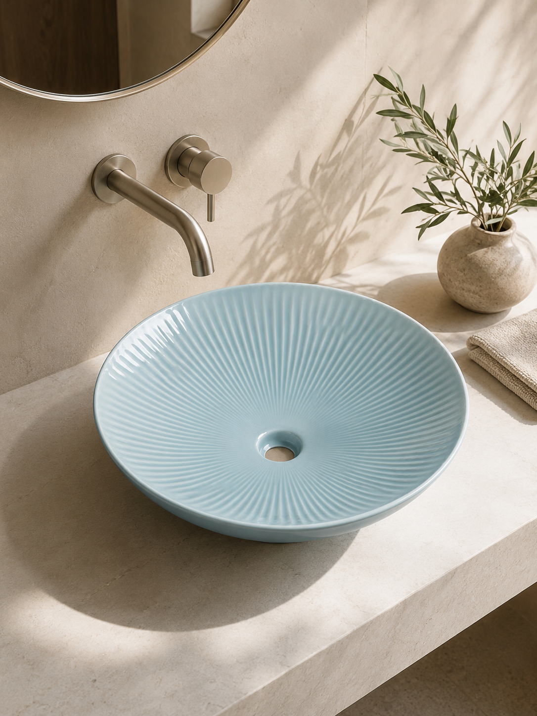 Shadowy Blue Counter-top Basin