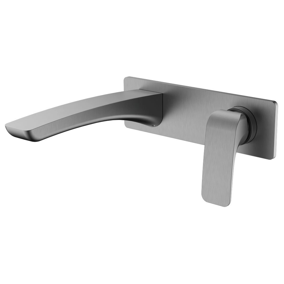 Trvaller Basin Wall Mixer With Spout -Gunmetal Grey alternate view