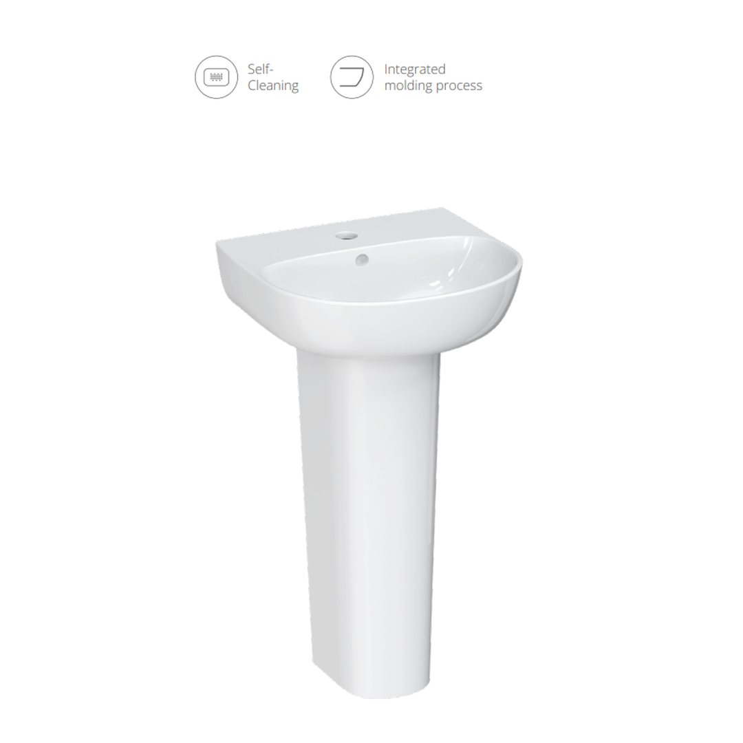 Castor Wall-hung Basin with Full-Pedestal alternate view