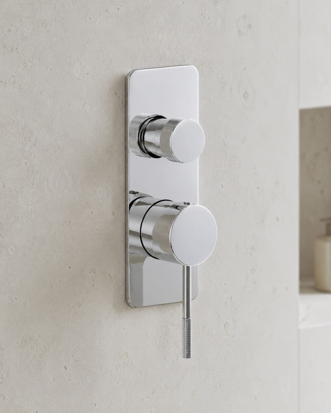 Val Shower Wall Mixer With Diverter - Chrome Plated